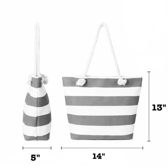 LARGE PINK & WHITE CANVAS BEACH OR POOL BAG OR SHOPPER- PERFECT TOTE- NE… - Picture 5 of 6